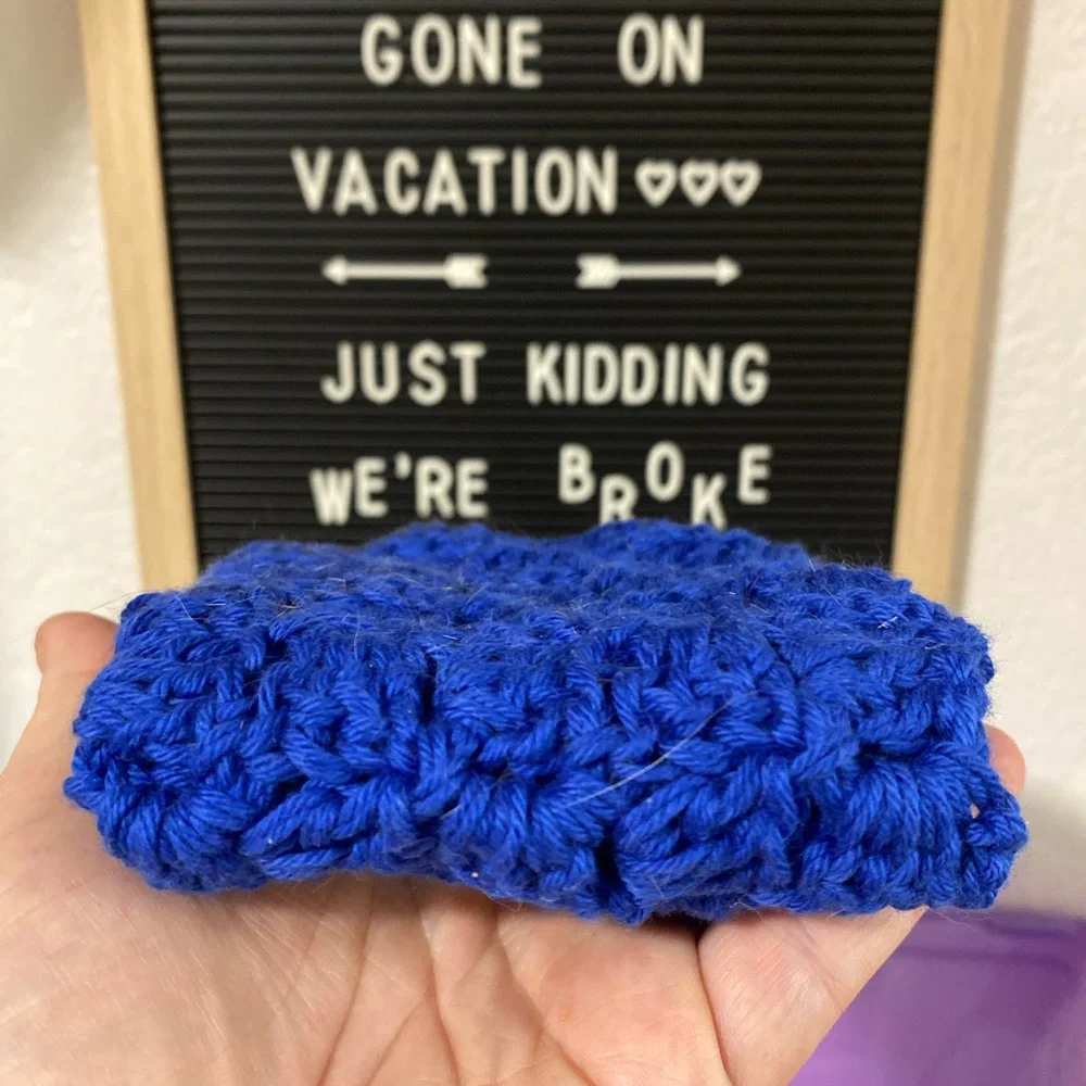 Blue Plush Bath Wash Cloths